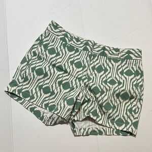 Banana Republic Green and White Patterned Women's Shorts 4 summer 2013